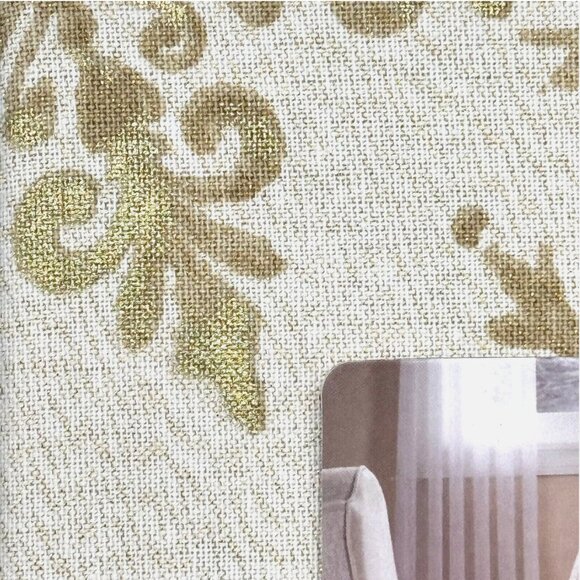 Cynthia Rowley Ornate Gold Snowflake Tablecloth 60x144 Sparkle Christmas Holiday - Picture 8 of 13